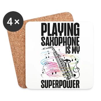 Saxophone Playing Saxophone Is My - Untersetzer (4er-Set) - Weiß - Vorne