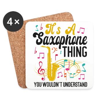 Saxophone C’est un truc de saxophone - Dessous de verre (lot de 4) - blanc - Devant