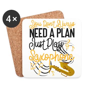 Saxophones dont vous n’avez pas toujours besoin - Dessous de verre (lot de 4) - blanc - Devant