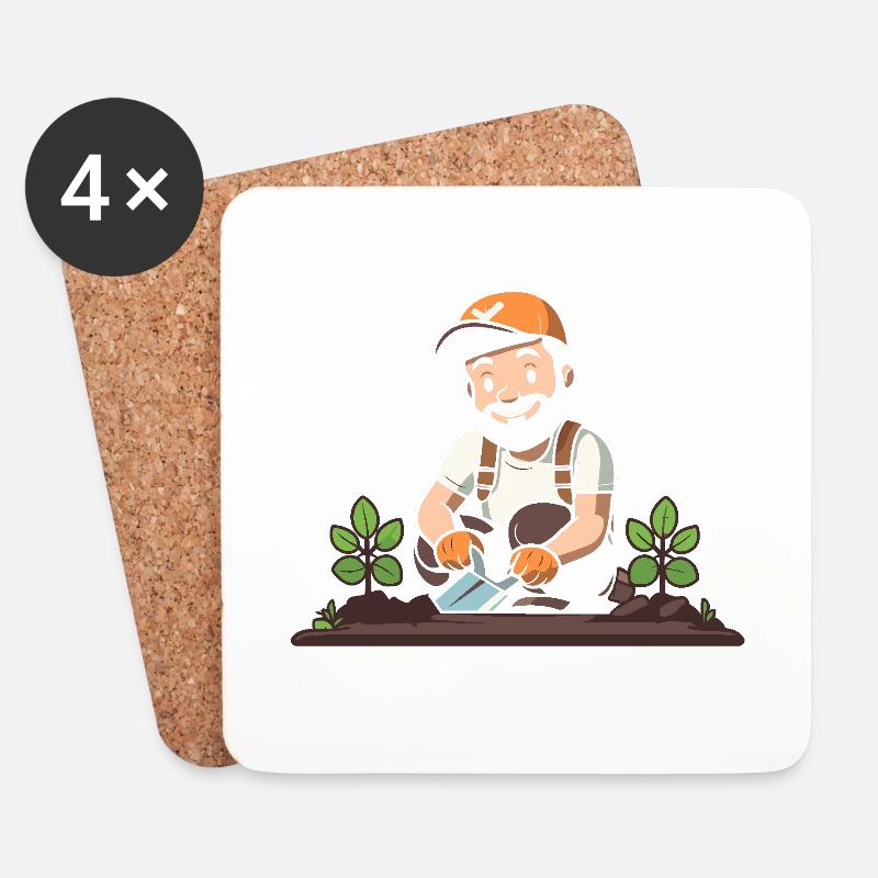 Ich bin gut im Beet Gärtner Wortspiel Gartenfreund - Untersetzer (4er-Set) - Weiß