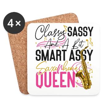 Saxophone Classy Sassy And A Bit - Untersetzer (4er-Set) - Weiß - Vorne
