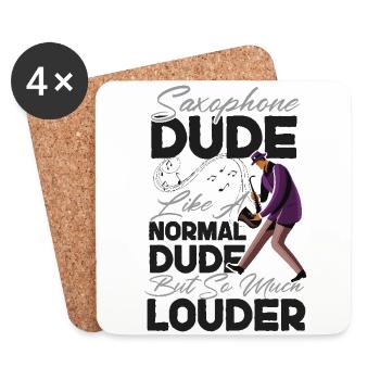 Saxophones Saxophones Dude Like A - Dessous de verre (lot de 4) - blanc - Devant