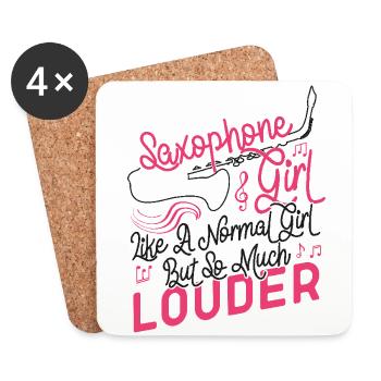 Saxophone Saxophone Girl Like A - Untersetzer (4er-Set) - Weiß - Vorne