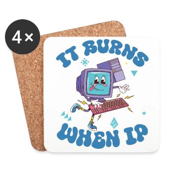 Funny saying "It Burns when I Pee"! - Coasters (set of 4) - white - Front