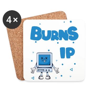 Lustiger Spruch "It Burns when i Pee"! - Untersetzer (4er-Set) - Weiß - Vorne