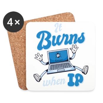 Funny saying "It Burns when I Pee"! - Coasters (set of 4) - white - Front