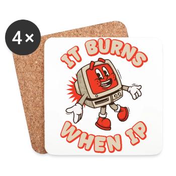 Funny saying "It Burns when I Pee"! - Coasters (set of 4) - white - Front