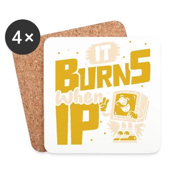 Funny saying "It Burns when I Pee"! - Coasters (set of 4) - white - Front