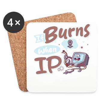 Funny saying "It Burns when I Pee"! - Coasters (set of 4) - white - Front