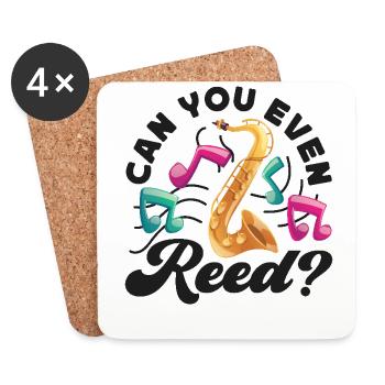 Saxophone Jeu de mots Pouvez-vous même reed ? - Dessous de verre (lot de 4) - blanc - Devant
