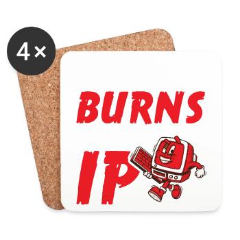Lustiger Spruch "It Burns when i Pee"! Sarkastisch - Untersetzer (4er-Set) - Weiß - Vorne