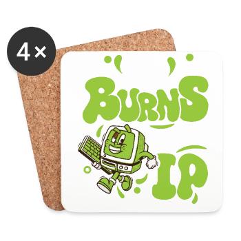 Funny saying "It Burns when I Pee"! - Coasters (set of 4) - white - Front