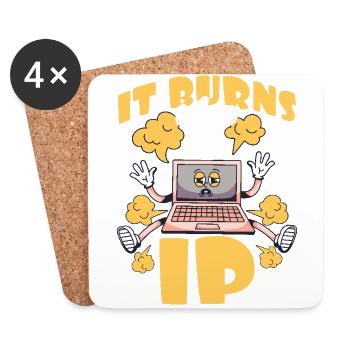 Funny saying "It Burns when I Pee"! - Coasters (set of 4) - white - Front