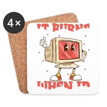 Funny saying "It Burns when I Pee"! - Coasters (set of 4) - white - Front