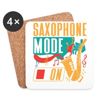 Saxophone Saxophone Mode On - Untersetzer (4er-Set) - Weiß - Vorne