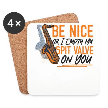 Saxophone Be Nice Or I Empty My - Coasters (set of 4) - white - Front