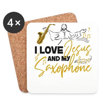 Saxophone Jesus Faith Christian I - Untersetzer (4er-Set) - Weiß - Vorne