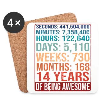 14 years old! Birthday Gift 14th Birthday - Coasters (set of 4) - white - Front