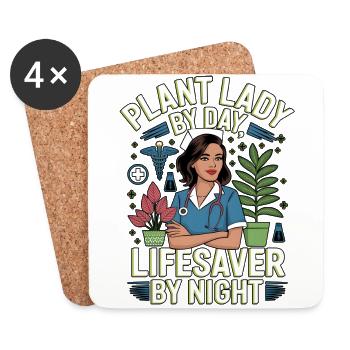 Économiseur de plantes par Day Life Saver par Infirmière de nuit - Dessous de verre (lot de 4) - blanc - Devant