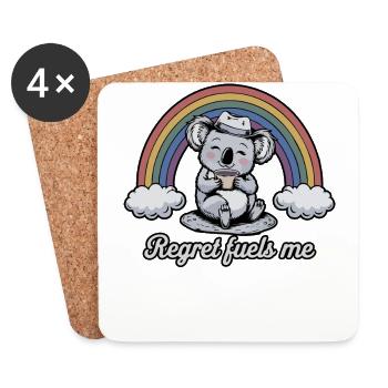 Lustiges Koala-Bedauern treibt mich an Regenbogen-Humor-Design - Untersetzer (4er-Set) - Weiß - Vorne