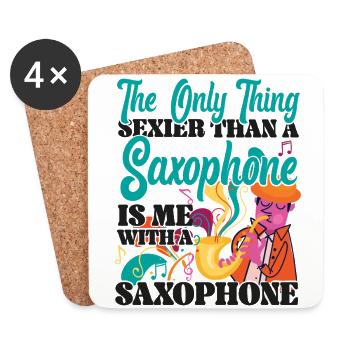 Les saxophones : la seule chose plus sexy - Dessous de verre (lot de 4) - blanc - Devant