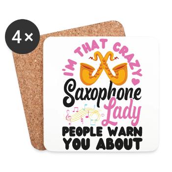 Saxophones Je suis si fou que des saxophones - Dessous de verre (lot de 4) - blanc - Devant