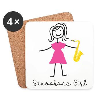 Saxophone Saxophone Girl - Untersetzer (4er-Set) - Weiß - Vorne