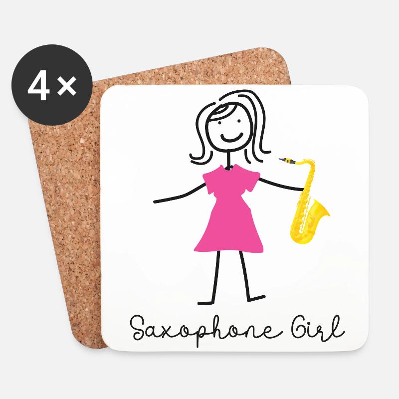 Saxophone Saxophone Girl - Untersetzer (4er-Set) - Weiß