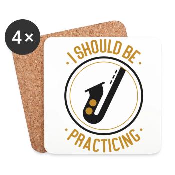 Saxophones I Should Be Practicing - Coasters (set of 4) - white - Front
