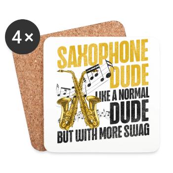 Saxophones Saxophones Dude Like A - Coasters (set of 4) - white - Front