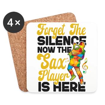 Saxophone Forget The Silence Now - Untersetzer (4er-Set) - Weiß - Vorne