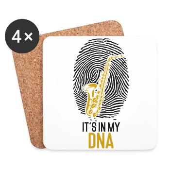 Saxophone It's In My Dna - Untersetzer (4er-Set) - Weiß - Vorne