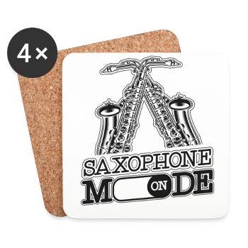 Saxophone Saxophone Mode On - Untersetzer (4er-Set) - Weiß - Vorne