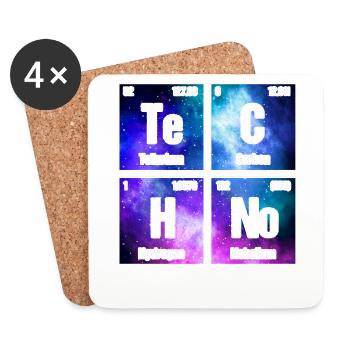 Techno House Party EDM Festival Goa Electro Rave - Dessous de verre (lot de 4) - blanc - Devant
