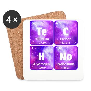 Techno House Party EDM Festival Goa Electro Rave - Coasters (set of 4) - white - Front
