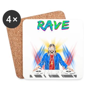 Rave Techno House Party EDM Festival Goa Electro - Coasters (set of 4) - white - Front