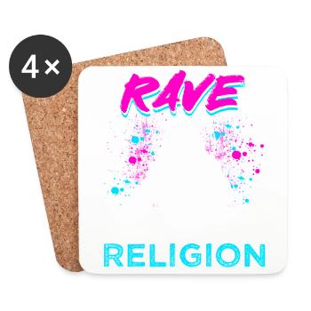 Rave, Techno, House, Party, EDM, Festival, Goa, Electro - Dessous de verre (lot de 4) - blanc - Devant