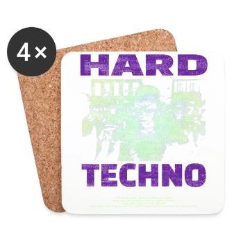 Techno House Party EDM Festival Goa Electro Rave - Dessous de verre (lot de 4) - blanc - Devant
