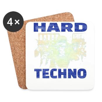 Techno House Party EDM Festival Goa Electro Rave - Coasters (set of 4) - white - Front