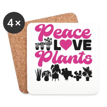 Amoureux des plantes Jardinière Fille Paix - Dessous de verre (lot de 4) - blanc - Devant