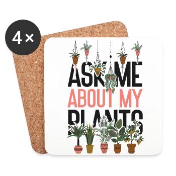 Plant Lover Gardening Ask Me About - Untersetzer (4er-Set) - Weiß - Vorne