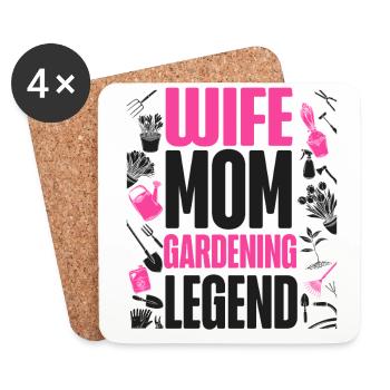 Amoureux des plantes Jardinage Femme Maman - Dessous de verre (lot de 4) - blanc - Devant