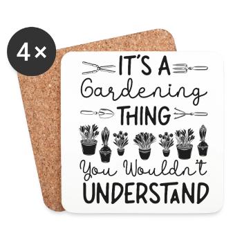 Amateur de plantes jardinage c’est un - Dessous de verre (lot de 4) - blanc - Devant