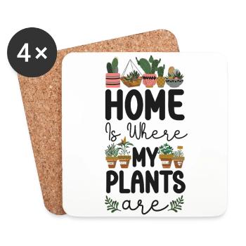 Plant Lover Gardening Home Is - Coasters (set of 4) - white - Front