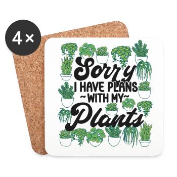Plant Lover Gardening Sorry I Have - Untersetzer (4er-Set) - Weiß - Vorne