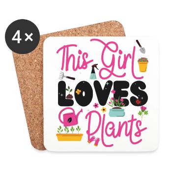 Plant Lover Gardening Girl This - Coasters (set of 4) - white - Front