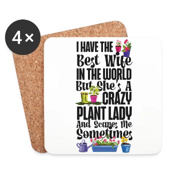 Plant Lover Gardening Wife Husband - Untersetzer (4er-Set) - Weiß - Vorne