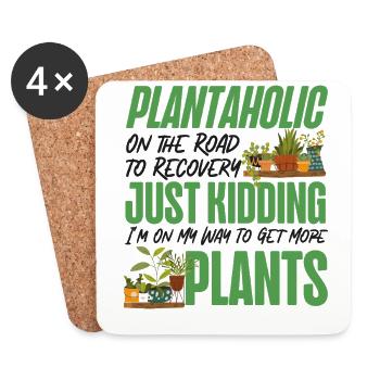 Plant Lover Gardening Plantaholic - Untersetzer (4er-Set) - Weiß - Vorne