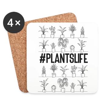 Plant Lover Gardening #Plantslife - Untersetzer (4er-Set) - Weiß - Vorne