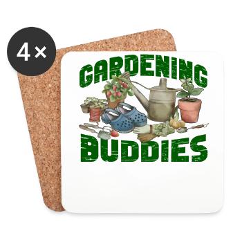 Amoureux des plantes Jardinier Besties - Dessous de verre (lot de 4) - blanc - Devant